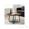 CERBIOR Vintage Modern Small Round Coffee Table Wooden Surface Top Side Table