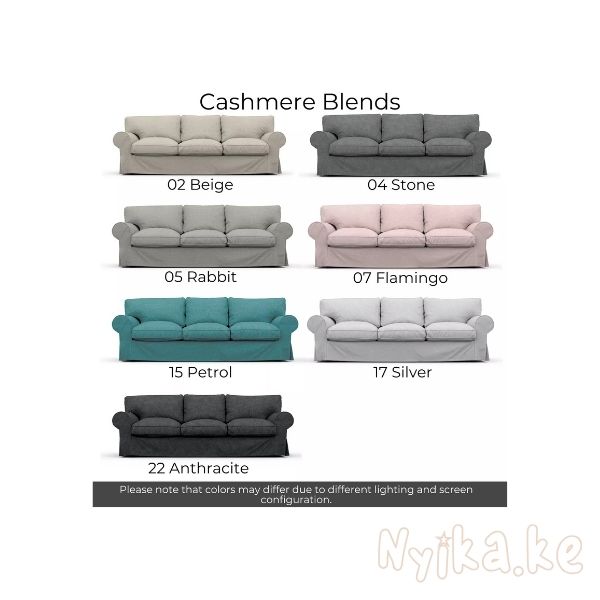Comfortly Cover for Ektorp 3 Seat Sofa - Cashmere Blends Spill Proof Fabric