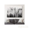 Foggy Forest Black & White Trees Nature Landscape Canvas Print Wall Art