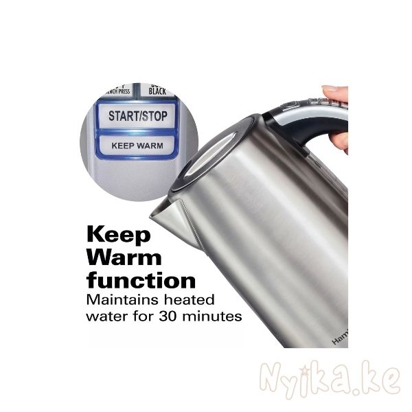Hamilton Beach Temperature Control Tea Kettle 1.7 Liter Stainless Steel 41020R