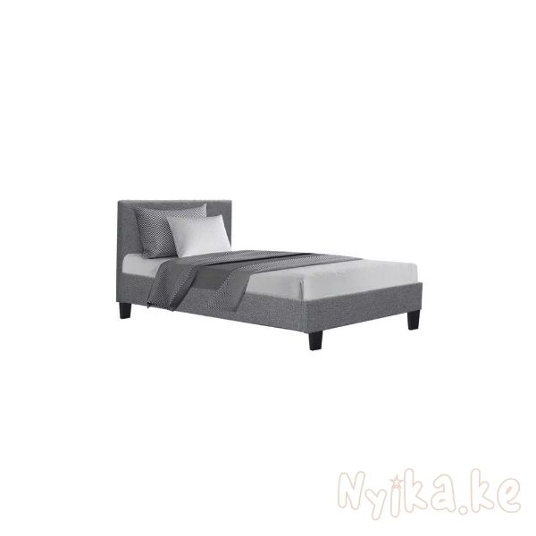 NNEDSZ Neo Bed Frame Fabric - Grey Single