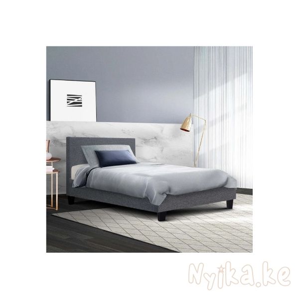 NNEDSZ Neo Bed Frame Fabric - Grey Single