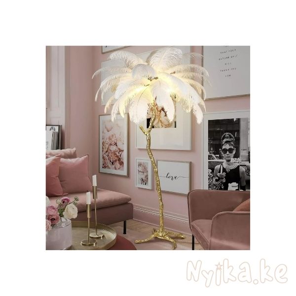 Patricia Altschul Ostrich Feather 64 Modern Floor Lamp