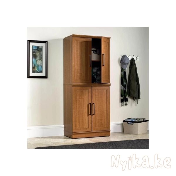 Sauder Homeplus Southwestern Wood Base Storage Cabinet in Sienna Oak Finish