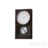 Seiko Modern Dark Wooden Wall Clock with Pendulum and Dual Chimes